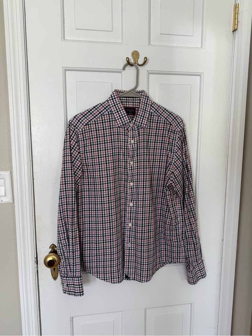UNTUCKit Men's Purple/Pink and Blue Check Button-Down Shirt